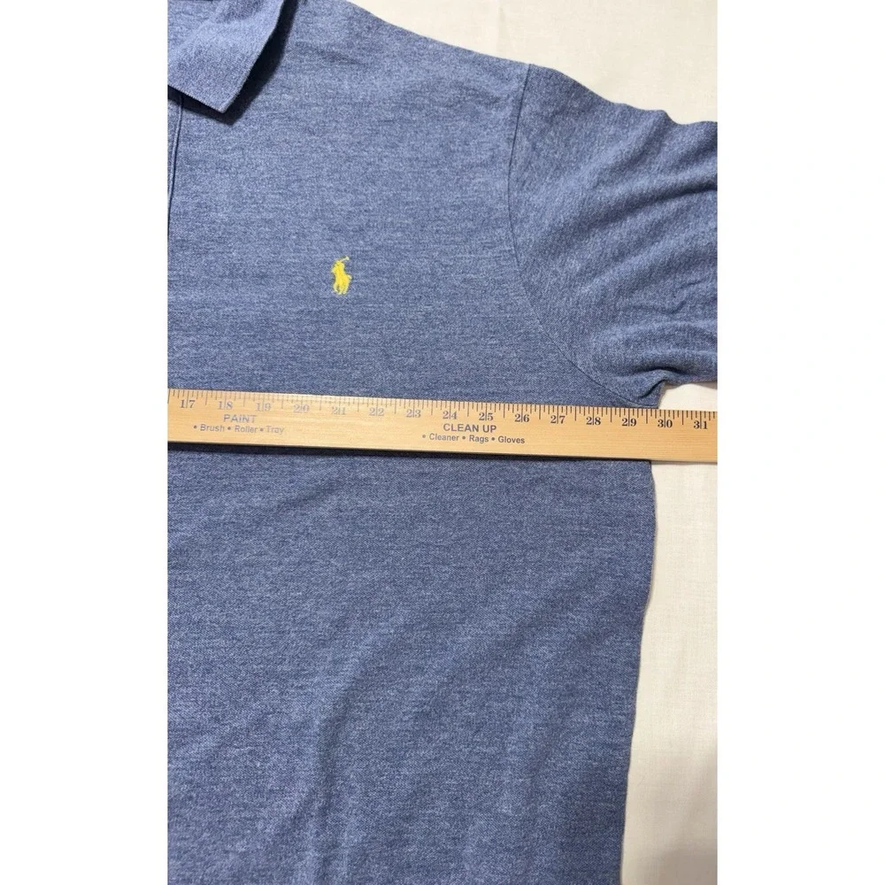 Polo Ralph Lauren Shirt Mens 4XB Big & Tall Blue Heather Cotton Polo Pony Logo
